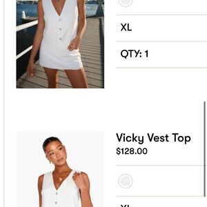 Show Me Your MuMu White V-Neck Top and Skort Set